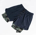 Ayu Men’s 2-in-1 Active Training Shorts – Deep Navy & Camo