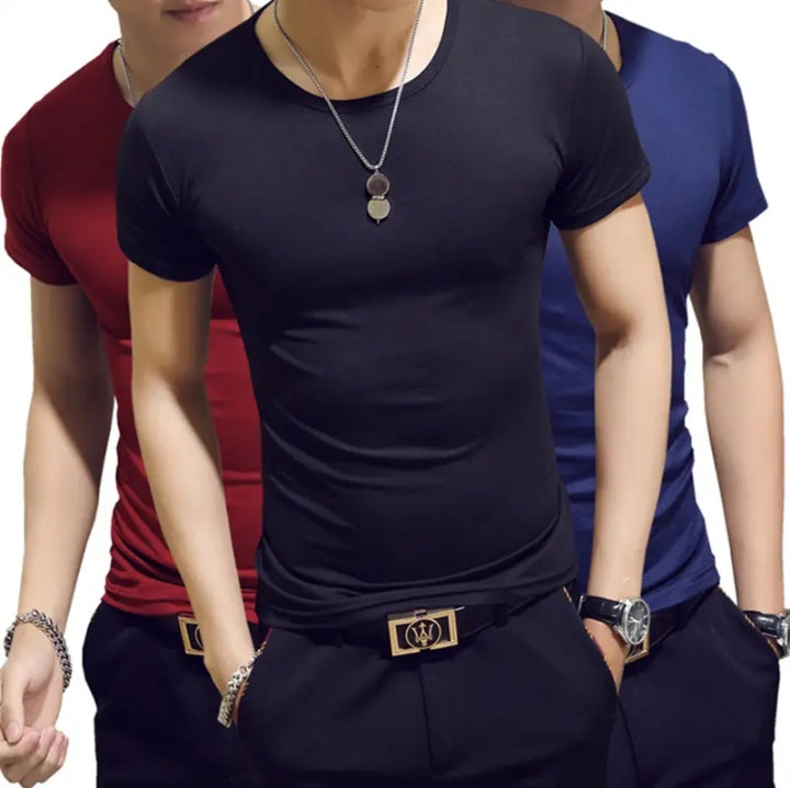 Ayu Men’s Essential V-Neck Tee – Midnight Black