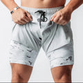 Ayu Men’s 2-in-1 Active Training Shorts – Lunar Gray & Alpine Camo